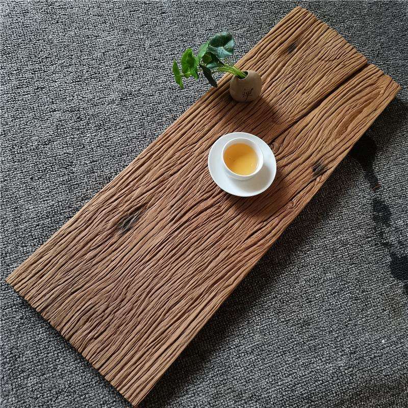 老榆木实木干泡茶盘茶托整块风化木板茶台老木头拍照背景板