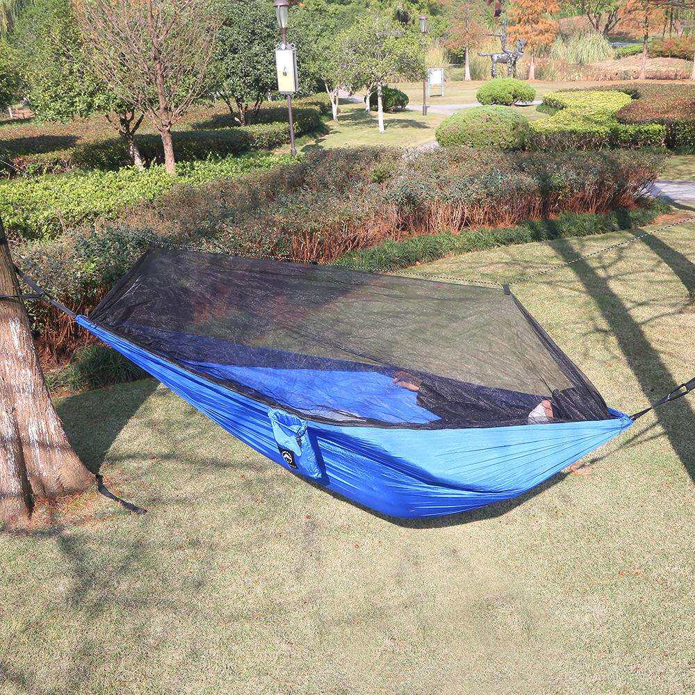 户外蚊帐吊床野营吊床 单双人尼龙布防蚊吊床 旅行宿舍休闲吊椅