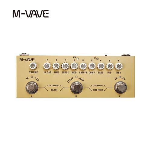 M-VAVE cubebaby 吉他效果器 便携充电内录 合唱延时混响IR校音表
