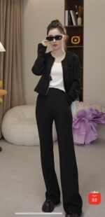 宝藏裤 春新款 高腰修身 91012 薄款 显瘦微喇休闲裤 C359 24F