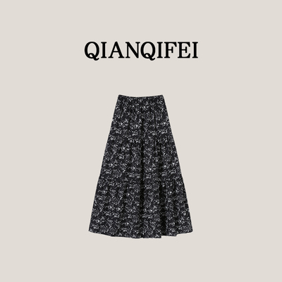 4.8F【纤奇菲】新款复古气质小碎花半身裙 81001-XC153