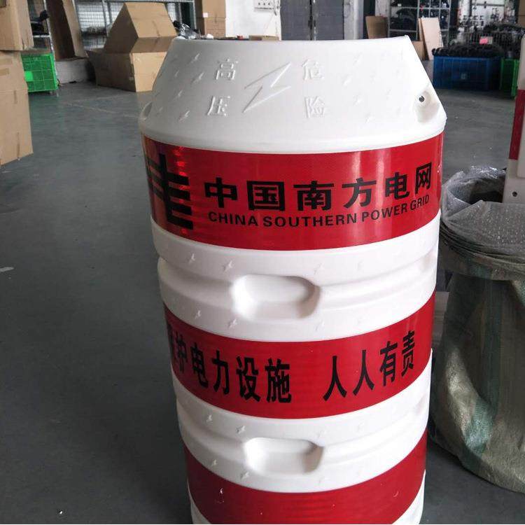电线杆防撞桶安全警示交通圆柱型防撞桶防撞墩带反光膜电杆保护桶