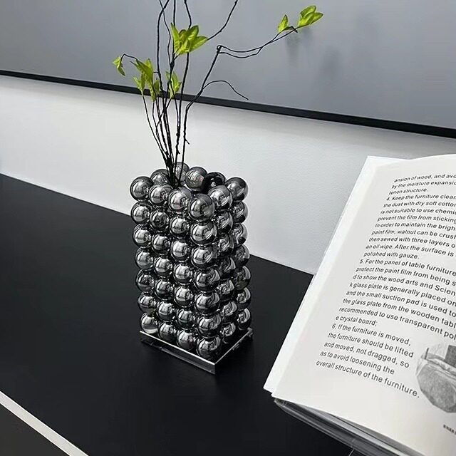 现代轻奢简约水晶花器装饰盘摆件样板房卧室书房客厅家居工艺品