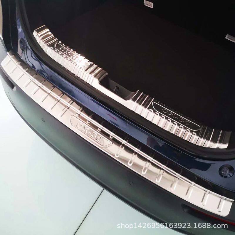 20CX-30后护板改装门槛条适用于马自达CX-30后备箱护板迎宾踏板T