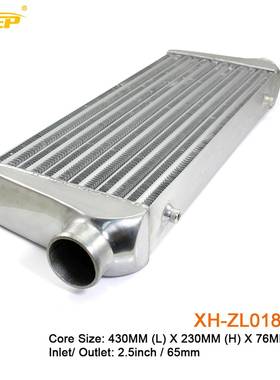 汽车中冷器通用430x230x76-65MM铝制管式进气涡轮冷却散热器改装