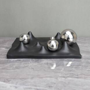 现代简约黑白树脂动感棋盘样板房电视柜卧室书房客厅餐厅玄关饰品