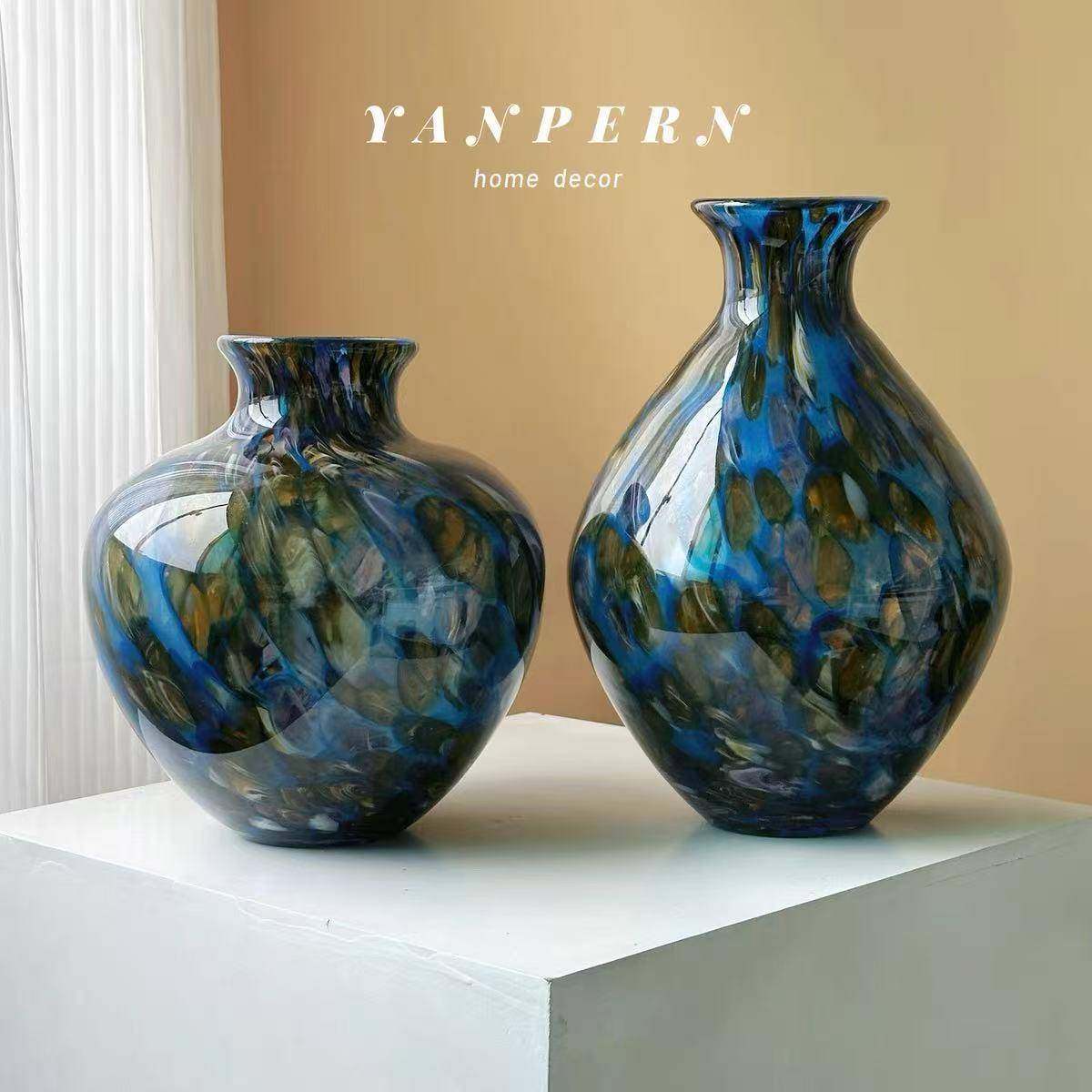 新中式现代蓝翎色客厅玄关餐桌轻奢水培花瓶样板房桌面摆件玻璃花,纺织面料/辅料/配套,纺织机械配件,淘宝优惠券,粉丝福利购,淘宝优惠卷