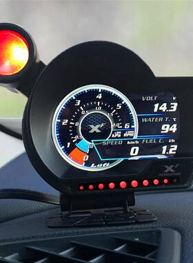 LUFI液晶XF多功能OBD2汽车仪表改装转速排温油压水温涡轮增压表
