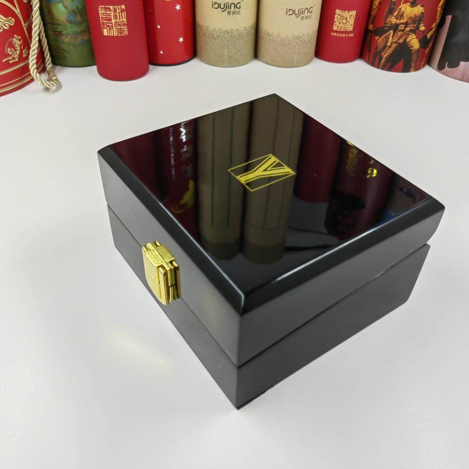 喷漆木盒烤漆木盒亚光漆木盒钢琴漆木盒实木盒喷漆雕刻涂金贴金银