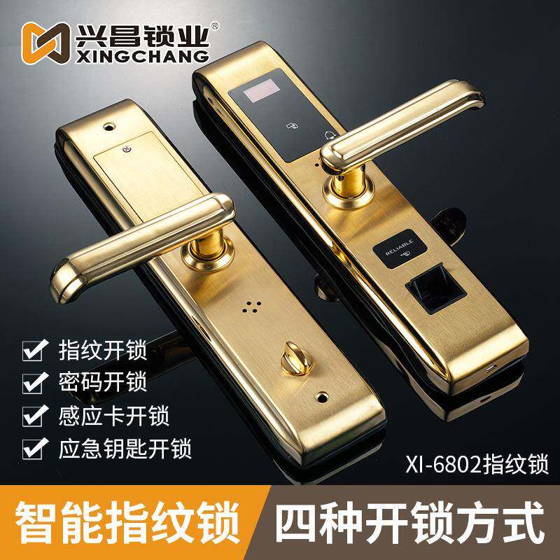 全自动指纹锁家用防盗门密码锁别墅大门锁智能关门自动上锁指纹锁
