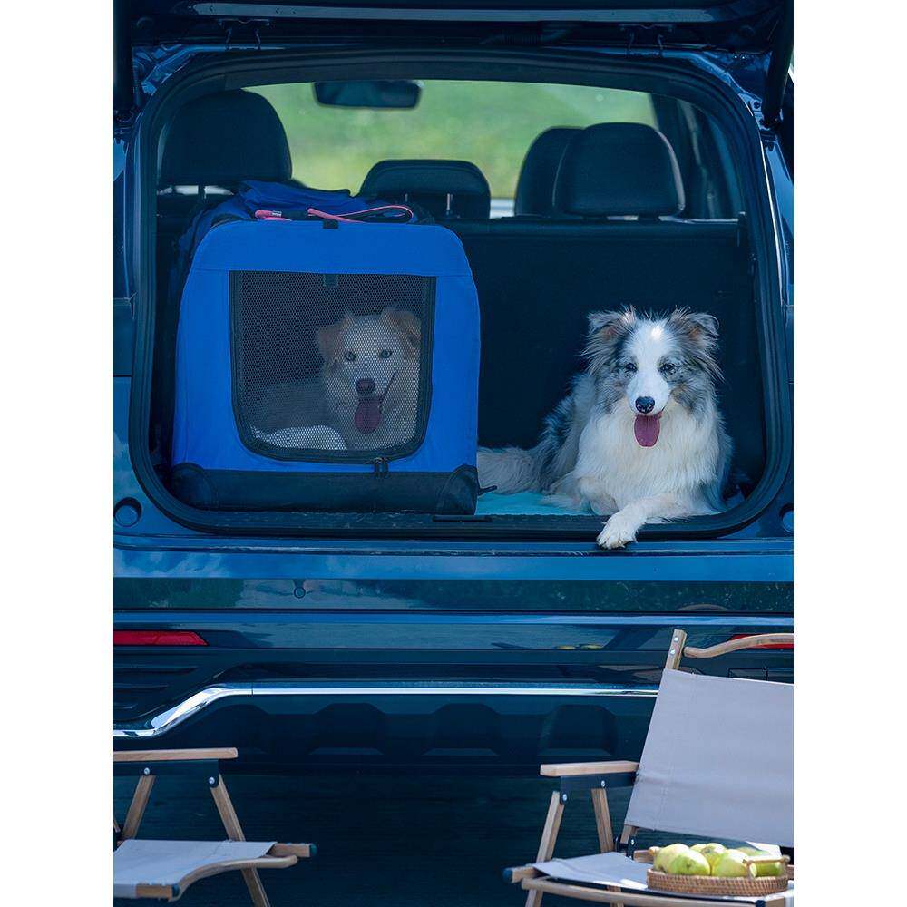 车载狗窝大型犬折叠大型便携加厚户外透气托运汽车后备箱笼子
