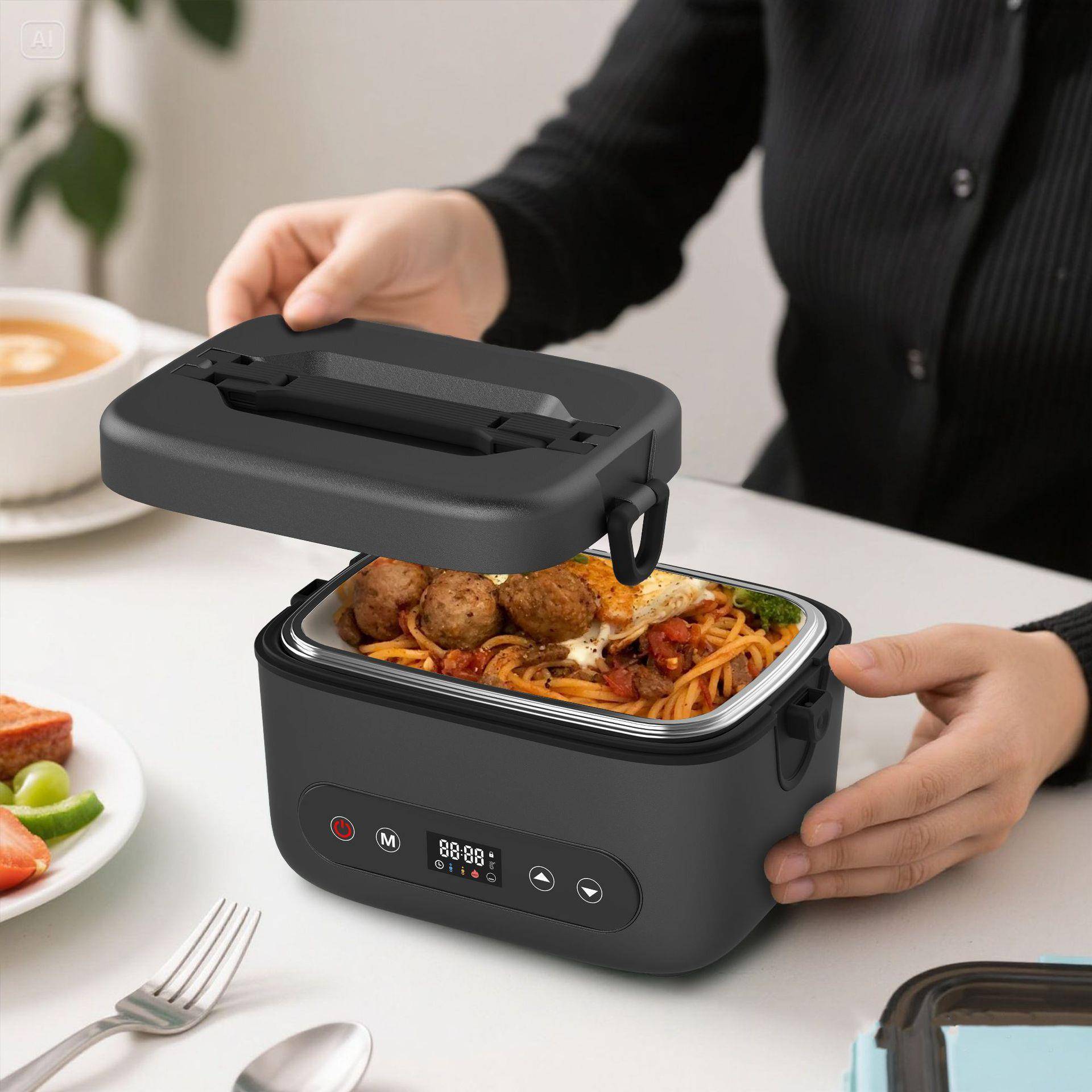 多功能智能电热饭盒便携式车载家用加热免注水热饭保温饭盒便当