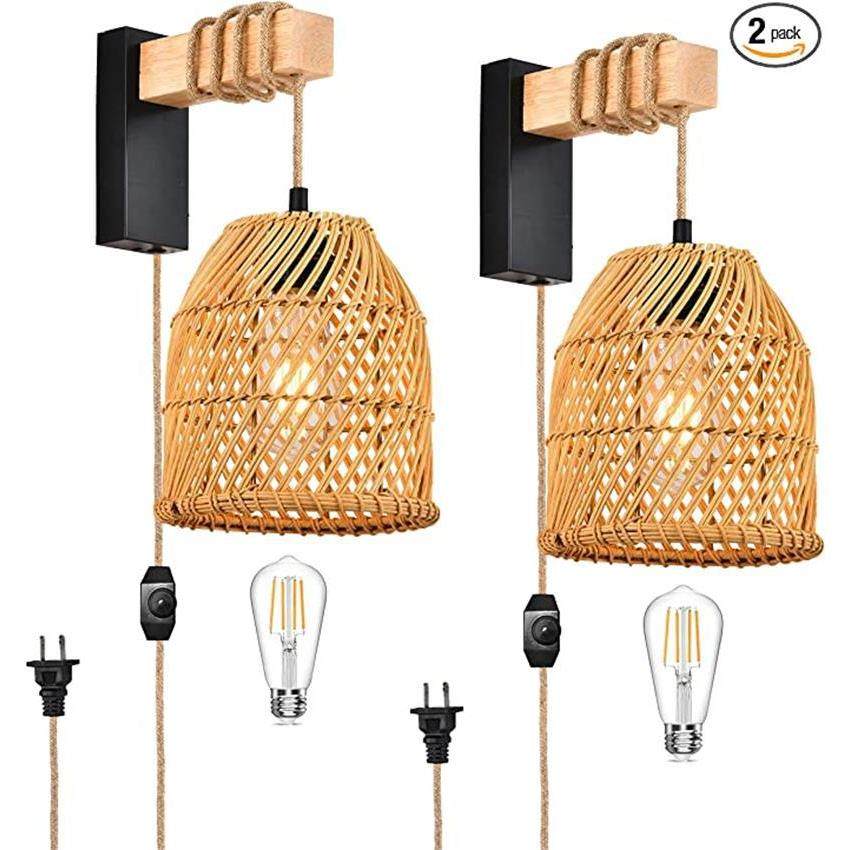 美式壁灯竹艺竹编创意古典个性餐厅客厅书房阳台楼梯过道藤艺灯具,畜牧/养殖物资,畜牧/养殖器械,淘宝优惠券,粉丝福利购,淘宝优惠卷