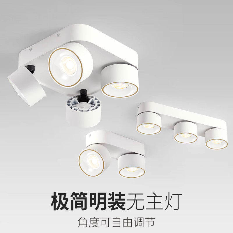 TRIAC可控硅防眩斗胆灯明装可调角度筒灯客厅吸顶四头已接入商照A