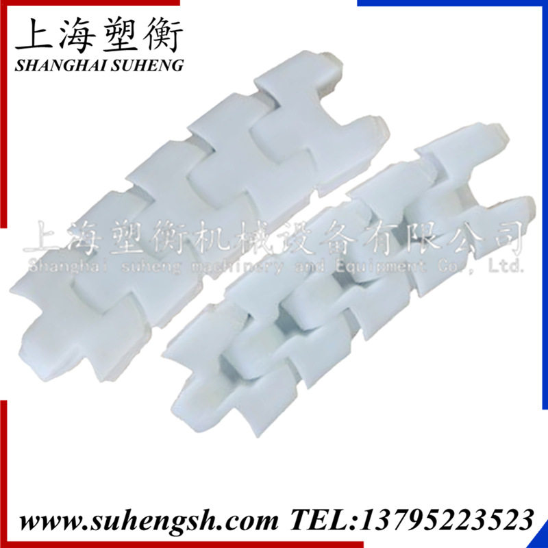 F54转弯龙骨链塑料转弯箱格链PP塑料链条塑料龙骨链链板宽度54MM