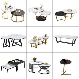 大理石餐桌腿创意角几客厅沙发边几简易现代不锈钢圆形茶几脚支架