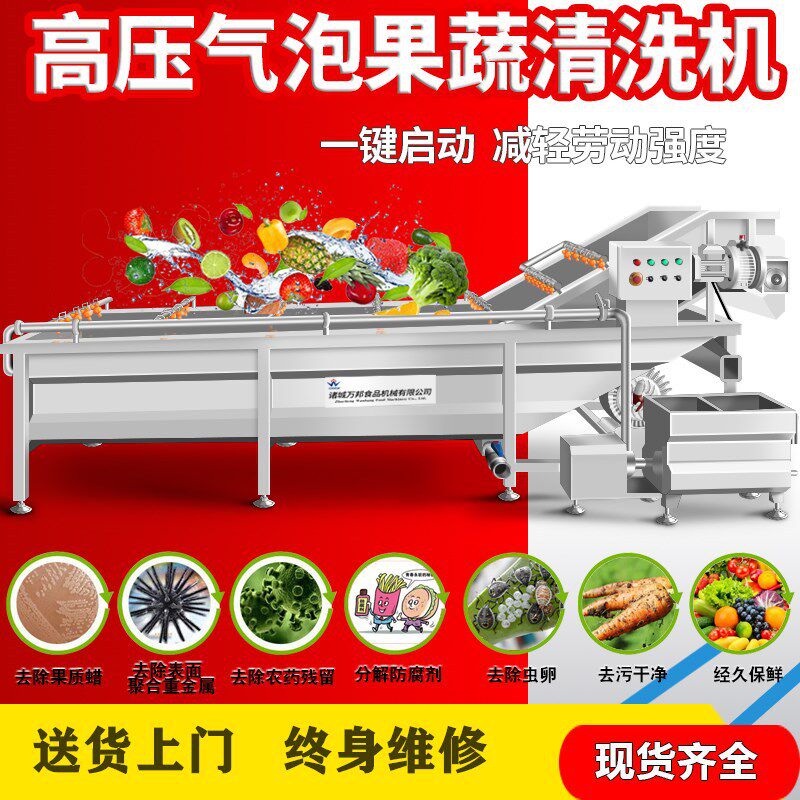 商用现货供应叶类蔬菜清洗机液压提升气泡清洗机大型商用果蔬清