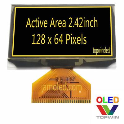 2.42英寸黄色光oled液晶显示屏2864asypg14高亮黑底黄字工控省电
