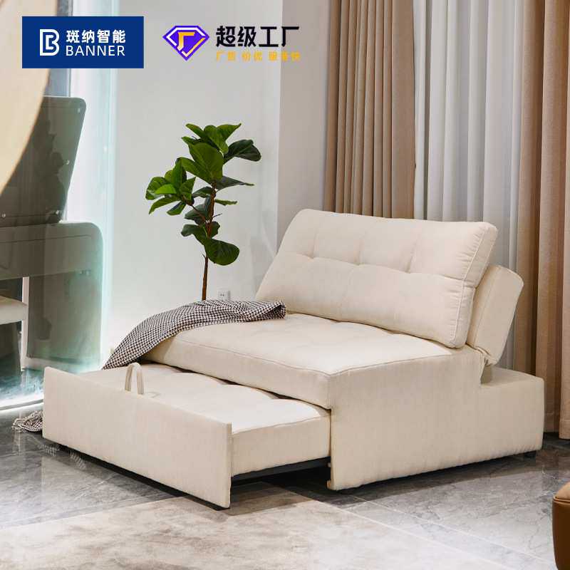 小户型多功能沙发床棉麻布艺客厅沙发两用现代风可折叠客厅沙发