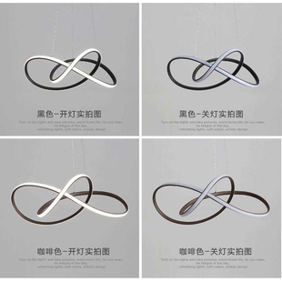 北欧客厅灯艺术吧台led餐吊灯现代简约创意卧室书房环形铝材灯具