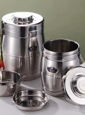 振锋田利大容量不锈钢三层提锅成人饭盒真空超长保温汤桶10L