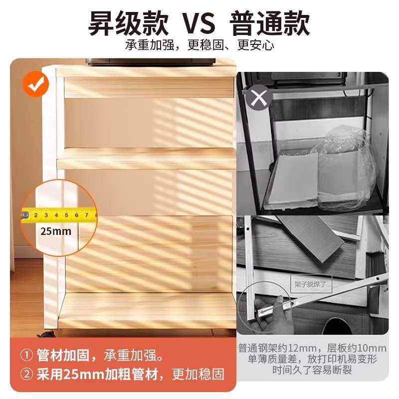 打印机置物架落地办公室移动收纳架桌面拓展台整理柜电脑主机托架