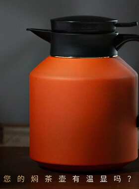 保温茶壶茶仓316不锈钢内胆橙色泡茶壶老白茶焖茶壶 带温度显示器