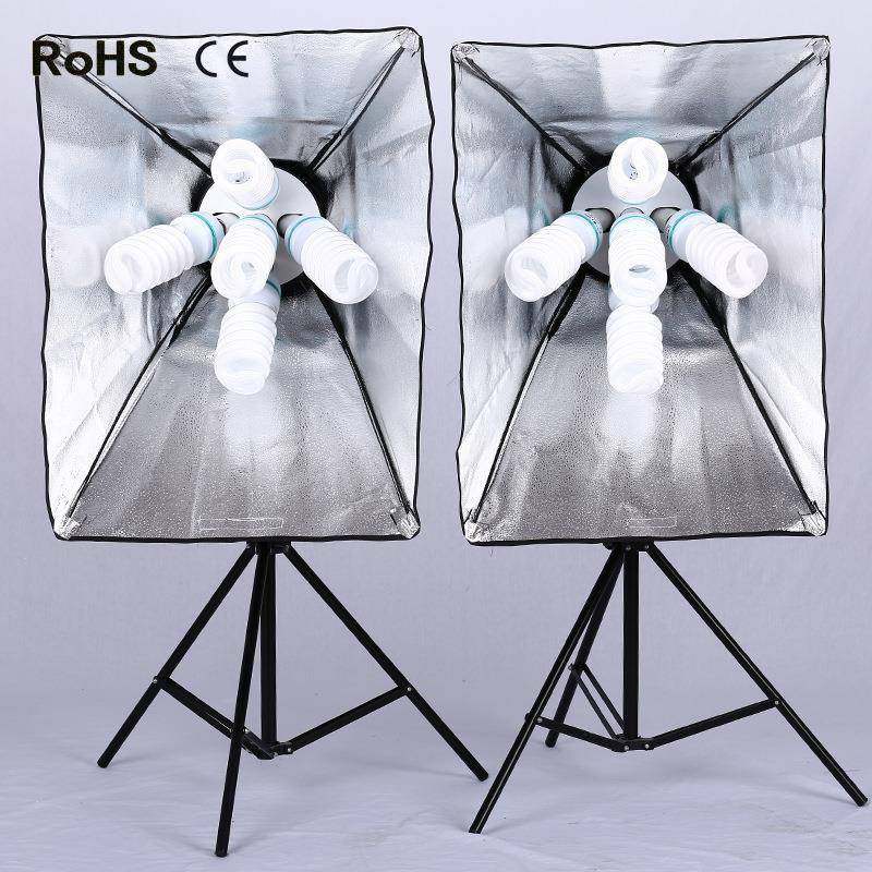 50*70cm5灯头柔光箱5个135W灯泡摄影器材摄影灯棚套装