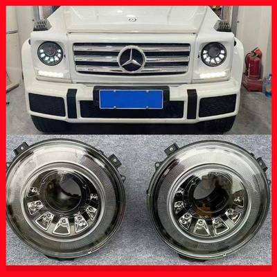 适用于09-18款W463奔驰G级老款G63G55G350G500熏黑泪眼LED大灯