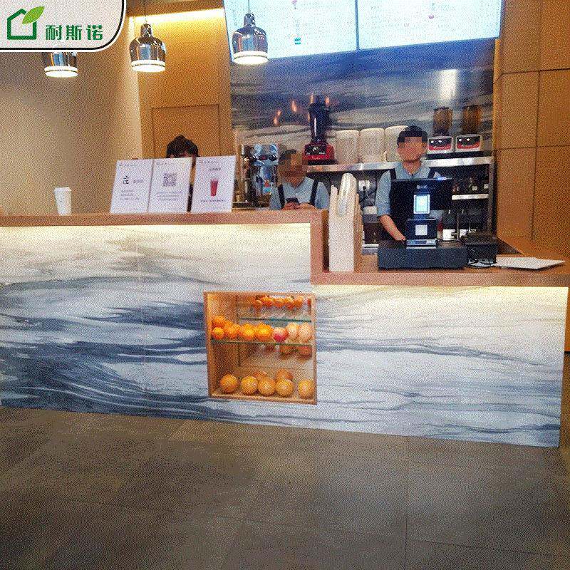 北京定制吧台前台公司现代烤漆收银台奶茶店创意异形接待台设计