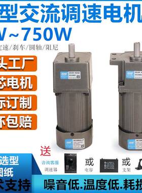 调速电机6W-750W交流减速电机单相异步微型调速马达流水线减速机