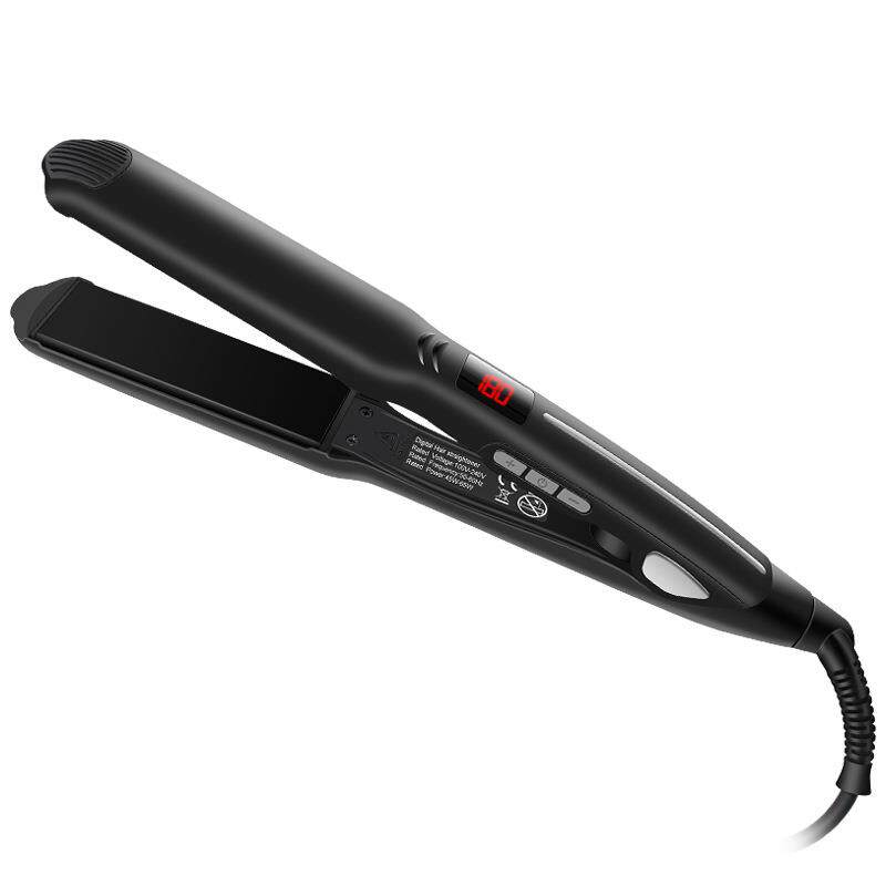 两用型黑色陶瓷直发器负离子卷发拉直两用电熨斗式离子夹子