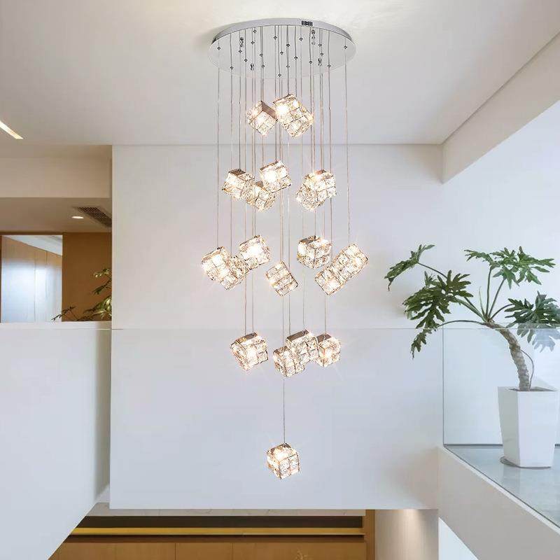 现代简约loft公寓客厅楼梯别墅挑空K9水晶长吊灯工业风智能控制,农用物资,其他肥料,淘宝优惠券,粉丝福利购,淘宝优惠卷