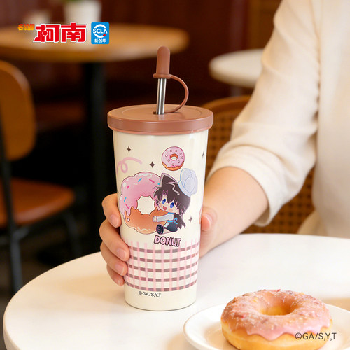 柯南联名保温杯小兰吸管水杯便携