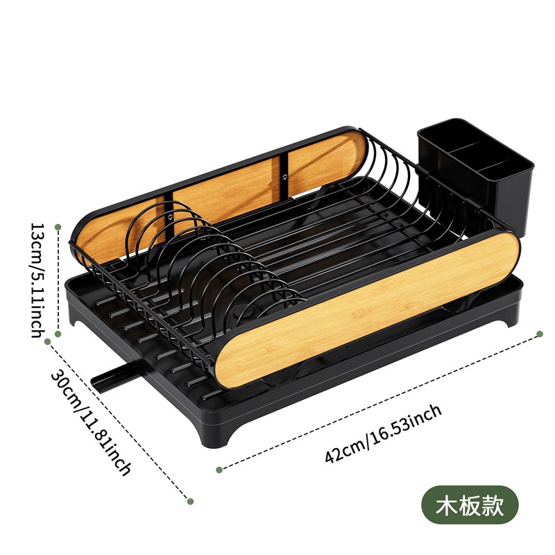 厨房碗碟架竹木碗盘置物架台面晾碗架单层碗筷餐具收纳沥水架