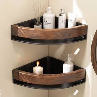 高级感浴室卫生间置物架免打孔厕所洗手间转角架洗漱台壁挂三角架