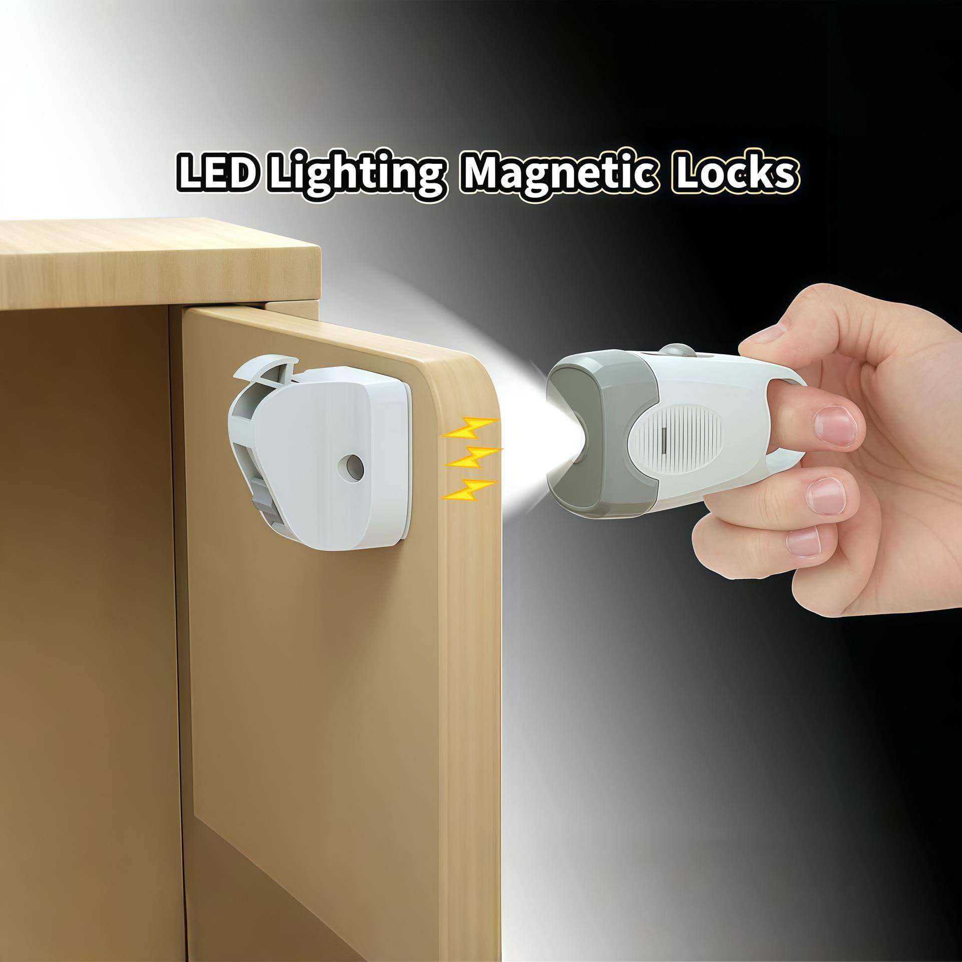 儿童安全锁隐形柜子柜门锁磁吸抽屉扣防宝宝开柜子免打孔抽屉锁