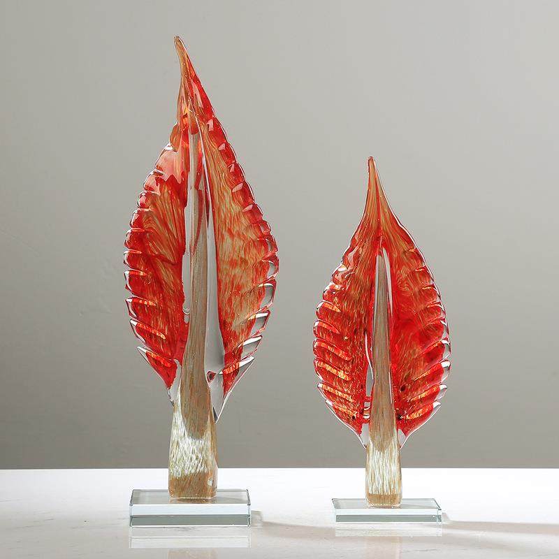 现代轻奢抽象树叶摆件琉璃简约手工别墅客厅玄关装饰桌面软装摆设,3C数码配件,USB灯,淘宝优惠券,粉丝福利购,淘宝优惠卷