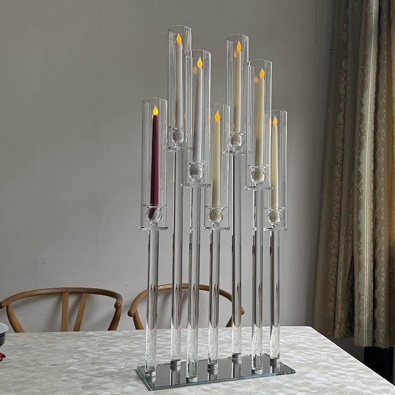 欧式奢华餐桌7头水晶烛台 玻璃婚庆烛台样板间装饰拆卸水晶烛台,3C数码配件,USB灯,淘宝优惠券,粉丝福利购,淘宝优惠卷