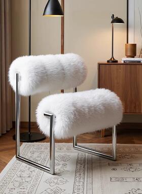 中古风Acerbis Due Più羊毛单人沙发椅客厅卧室休闲椅设计师餐椅