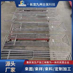 钛管道 厂家供应 焊接折弯 半盘管 U型管 大口径盘管 钛盘管