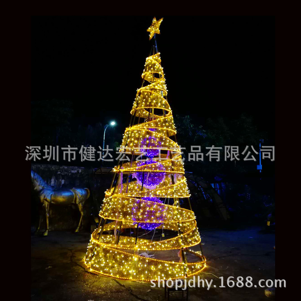 圣诞树厂家圣诞节装饰圣诞配件发光圣诞树鹿子雪人圣诞老人大型