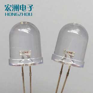 24V电压直接使用 T10高亮白发蓝光 24V10MM圆头蓝灯二极管