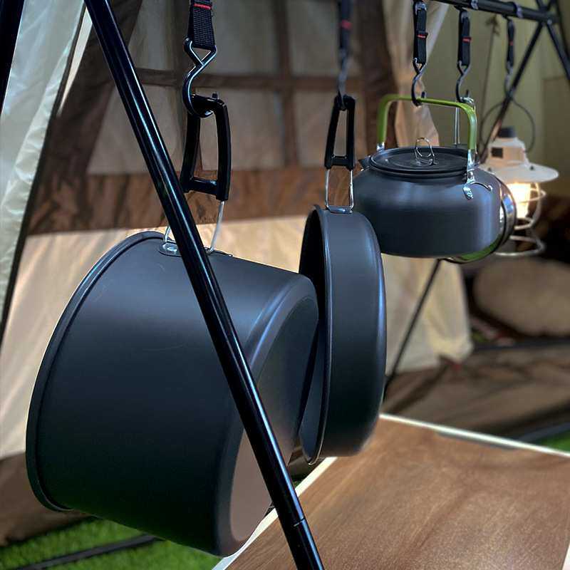 户外套锅野营炊具套装便携野外水壶露营不粘煎锅野炊装备用品大全