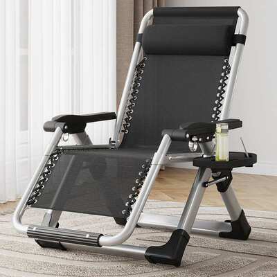 折叠躺椅午休午睡办公室靠背懒人沙发休闲靠椅床便携老人家用阳台