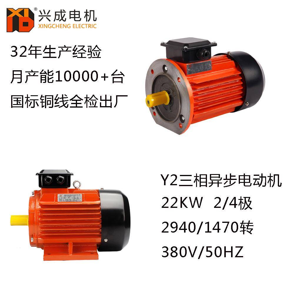 厂家供应Y2-180大功率2940转1470转22KW铜线B3三相异步电动机