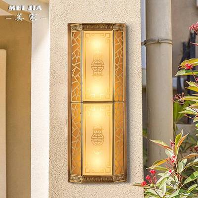 中式别墅客厅卧室床头过道大门口全铜壁灯复式楼过楼梯道阳台壁灯