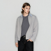 宽松工装 Deep Rain复古条纹格子撞色翻领休闲美式 夹克