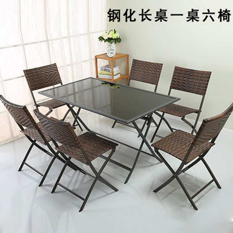 户外休闲桌椅组合阳台庭院花园编藤折叠椅咖啡吧奶茶店三件五件套