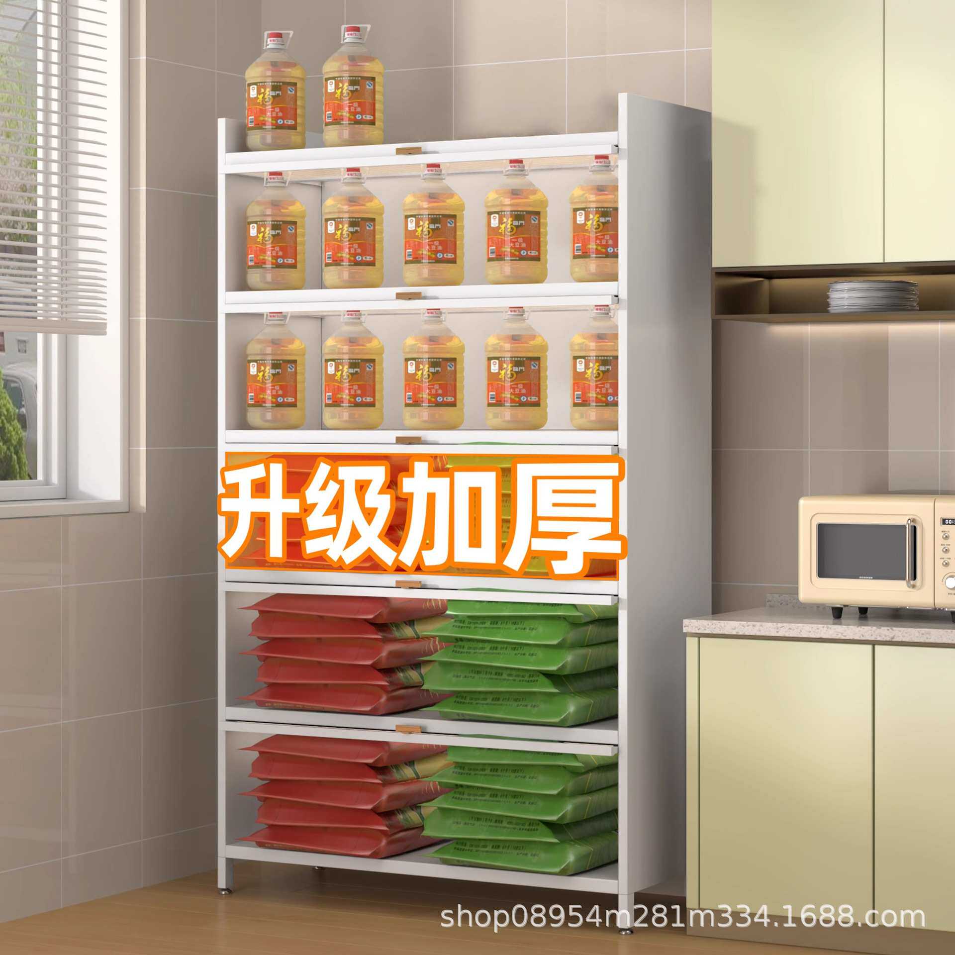 餐边柜带门大容量收纳橱柜厨房置物架落地多层家用客厅储物柜子